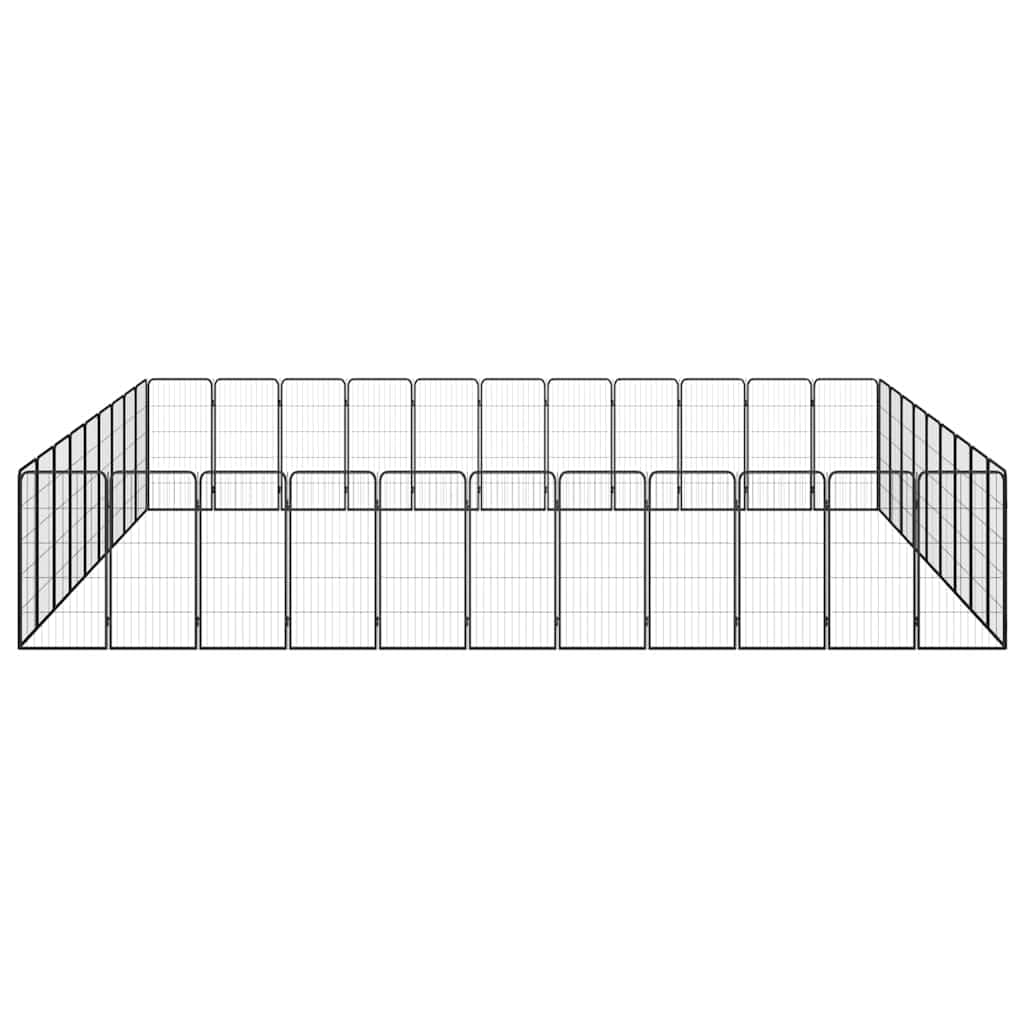 Box Cani 40 Pannelli Nero 50x100 cm Acciaio Verniciato Polvere