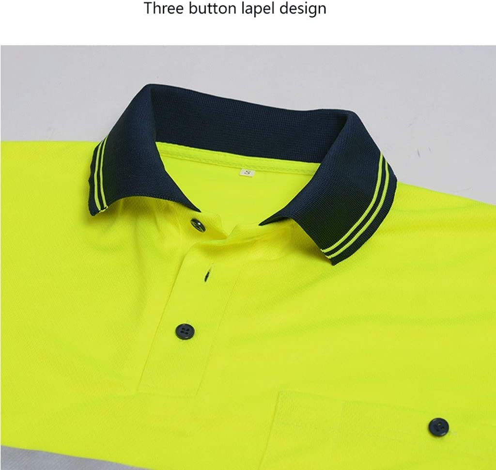 Alta Visibilidad Hi Vis Ropa de Trabajo, Traje reflectante nocturno, chaleco reflectante de seguridad de tela con efecto ojo de pájaro, camiseta de manga larga de color amarillo fluorescente, mono de