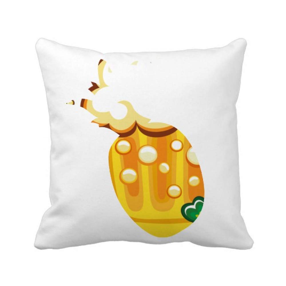Coussin Saint-Patrick trèfle jaune bière d'ananas pour canapé salon