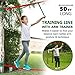 Ninja Warrior Obstacle Course for Kids Backyard - 2×50ft Slackline Kit with 10 Most Complete Accessories for Boys & Girls, Swing, Rope Ladder, Gymnastic Ring, Climbing Net, Arm Trainer and Monkey Fist