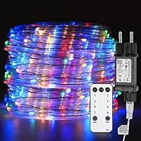 Herrselsam Led-lichtslang, 10 m, IP65 waterdicht, met afstandsbediening en 8 modi, decoratieve lichtketting, warmwit, helderheid, dimbaar, voor buiten en binnen