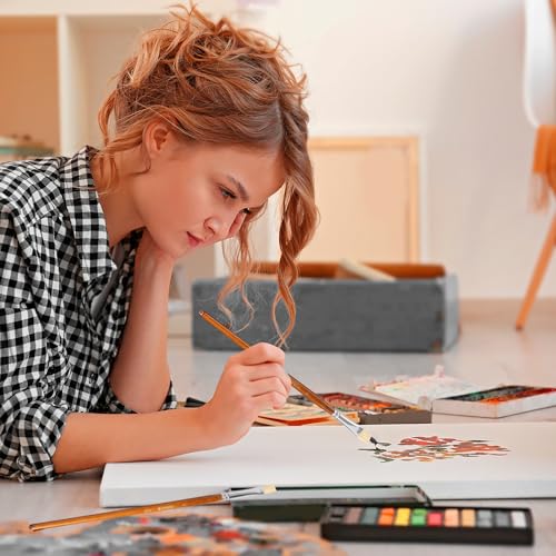 Dugato DUGAAPBS 10Pcs White Hog Hair Artist Paint Brush Set thumb #7