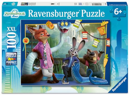 Ravensburger - Puzzle Enfant - 100 pièces XXL - Retour à Zootopie/Zootopie 2 - Fille ou garçon dès 6 Ans - Puzzle de qualité supérieure - 12004138