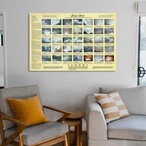 Poster Cloud Types guide identification nuages affiche météorologique éducative 16x24inch - 4