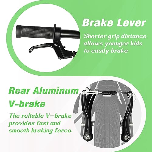 Image of 12 14 16 18 Inch Kids Bike BMX Style Bicycle with Training Wheels Coaster Brake for 2-10 Years Old Toddlers Boys Girls Multiple Colors