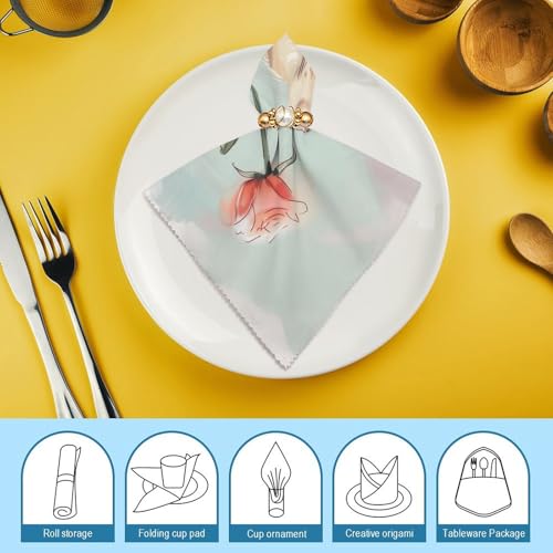 Servilletas de tela cuadradas pack de 6 Color-1 Floral miniatura 7