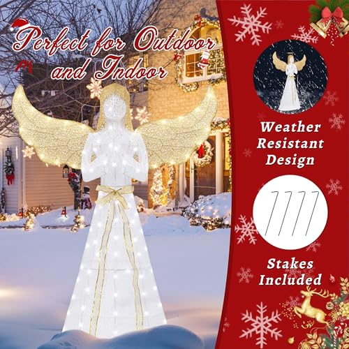 Shintenchi STC-AGL2 5Ft Lighted Christmas Angel, Outdoor Christmas Holiday Decoration thumb #3