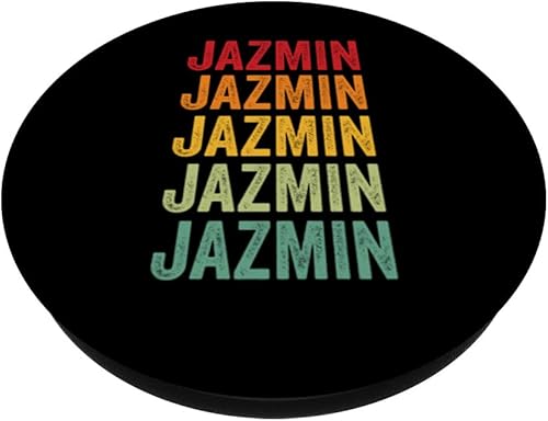 Miniatura 2 de Jazmin Rainbow Repetition of Jazmin Name Text PopSockets Swappable PopGrip