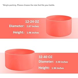 Vmini Protective Silicone Boot, Compatible with Hydro Flask and More Water Bottles, Anti-Slip Bottom Sleeve Cover (12-24 oz, Hibiscus)