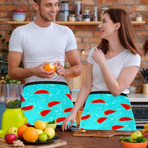 Tablier court de chef multicolore avec poches pour restaurant et bar - 6