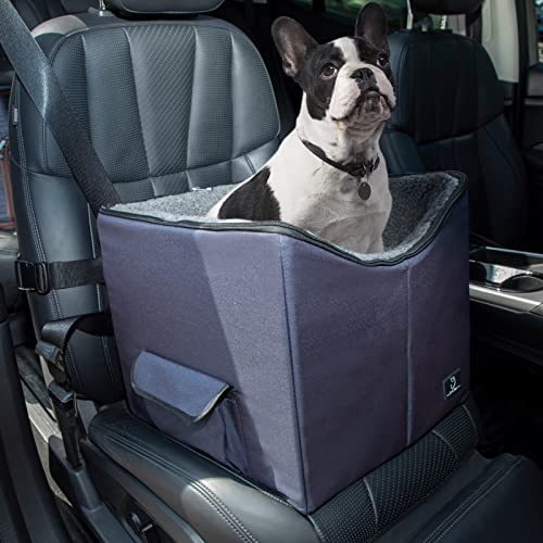 Image of A 4 Pet Dog Car Seat for Small Dog, Booster Travel Pet Seat with Safety Seat Belts & Storage Bags, Portable Comfortable Pet Seat for Dogs Under 25 lbs