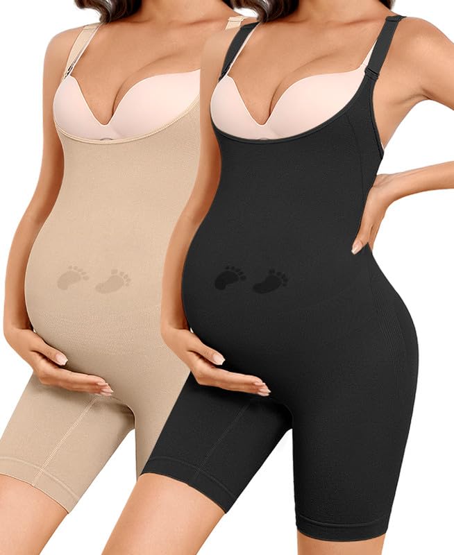 Damen Umstandsbody Nahtlose Schwangerschaft Shapewear Shorts Unterkleider Bauchstütze