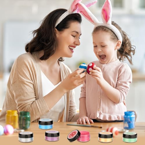 Essbares Glitzer Set – 6 Farben Essbarer Glitzer für Getränke, Glitzerpuder für Cocktails, Kuchendekoration, Kekse, Erdbeeren, Schokolade, 100% lebensmittelechtes Streusel Glitzerpulver (4g/Flasche)