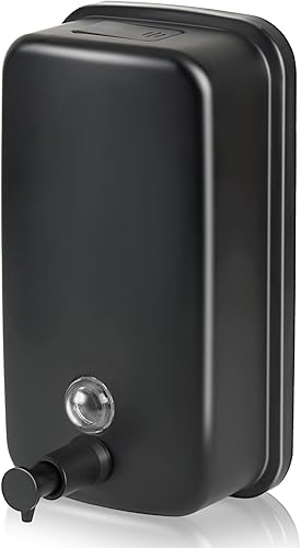 WEWBABY Dispensador de jabón para pared, 27.1 fl oz27 onzas líquidas, dispensador de jabón de pared de metal negro para cocina, restaurante