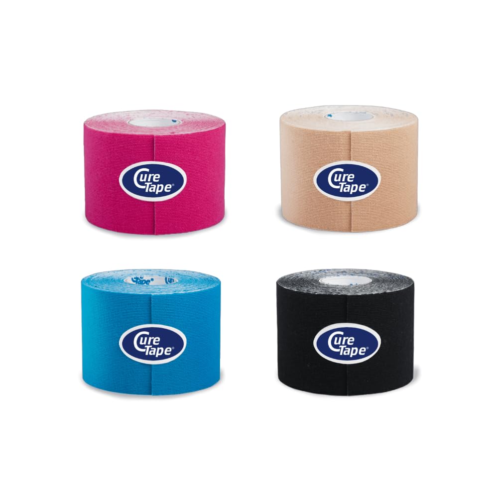 CureTape® Kinesiotapes | 40 Kinesiologie Tape Rollen (5cm x 5m) | Wasserfestes & Latexfreies Kinesiotape | Sporttape mit TÜV-Zertifikat | Für den Profi | Behandlung von Verletzungen und Beschwerden
