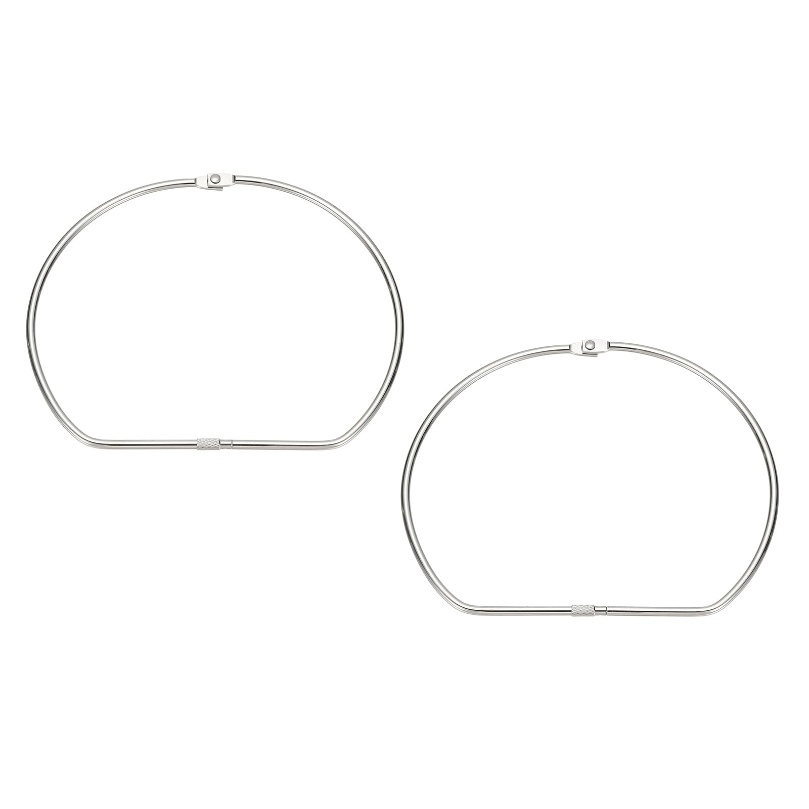 PATIKIL Loose Leaf Binder Rings, 7 Inch 2 Pcs Metal Book Binding Rings D-Shaped with Nickel Plated Key Ring for Index Cards Paper Photos Files DIY Crafts Home Office, Silver — image 1