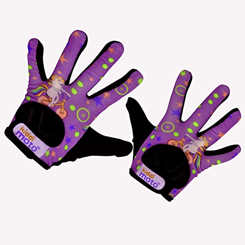 Kiddimoto Kids Cycling Gloves Anti-Slip Full Finger Kid Mountain Bike Gloves for Boys and Girls BMX, MTB Riding, Gymnastics, Scooters, Skateboard