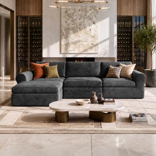Image of Maywish 108 inch Sectional Boneless Couch, L Shaped Sofa for Living Room