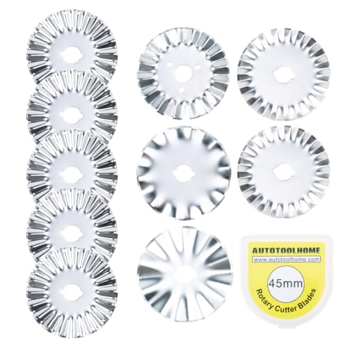 AUTOTOOLHOME 45mm Pinking Rotary Cutter Blades...
