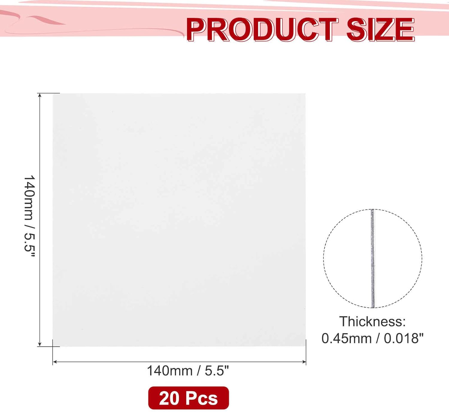 MECCANIXITY 20 PCS Sublimation Metal Photo Blanks 5.5"x5.5", 0.45mm(0.018") Aluminum Photo Sign Blanks Poster Frame for DIY Printing, Wall Decor, Bedroom Living Room - Image 2