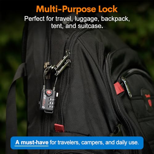 Image of TSA Approved Cable Luggage Locks, Re-settable Combination with Alloy Body