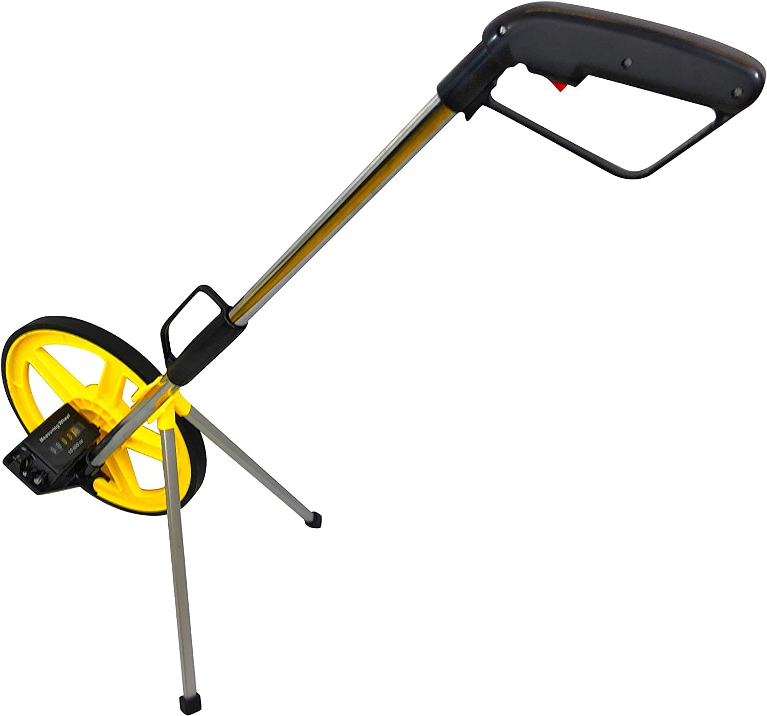 PRODIAMANT® Ruota di misurazione 0–9999 m [Pieghevole e Illuminata] – Ruota di misurazione precisa con contatore, supporto e borsa per il trasporto – Ideale per edilizia, rilevamenti e sport
