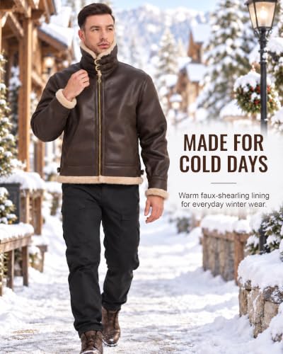 Mifidy Faux Shearling Flight Coat