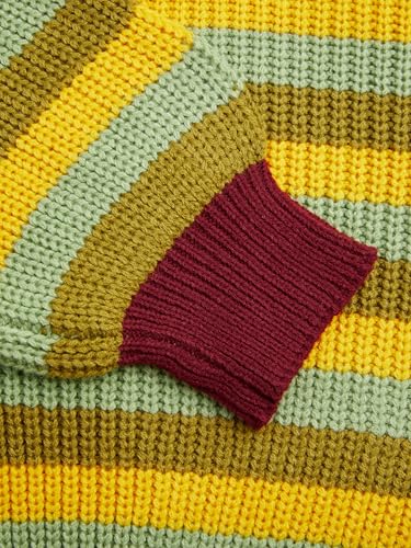 Image of CIDER Women's Cropped Striped Sweater Long Sleeve Crew Neck Trendy Pullover Tops