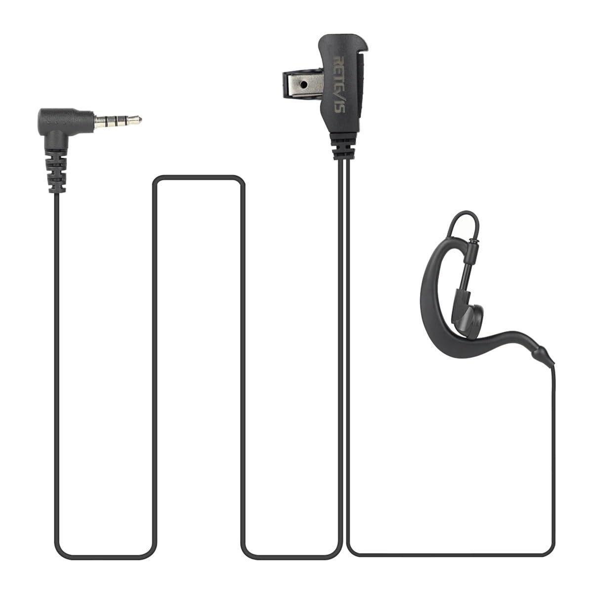 EEY002 Auricular for Gancho for la Oreja de 3,5 mm, Auricular de una Sola Aguja for micrófono PTT, Apto for RETEVIS RT22P RT622P RB619 RB19 B63S B3S(10 pcs)