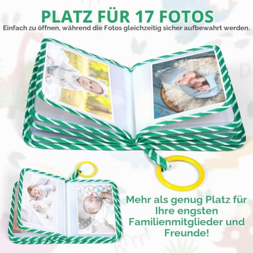 Aolso Baby Fotoalbum 17 Fotos, Baby Fotobuch mit Anhänger, Babyalbum aus weichem Stoff, Mein erstes Familienalbum… – Ansicht 6