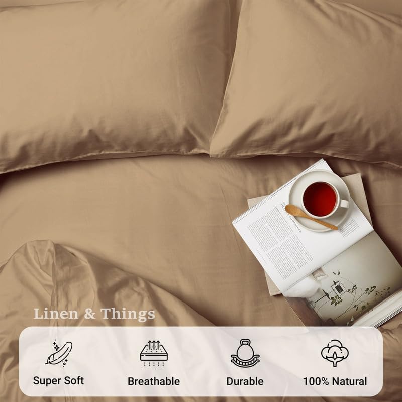 Miniatura 4 de Juego de sábanas cortas de algodón egipcio puro (4 piezas) de 1000 hilos y fundas de almohada, sábanas suaves de lujo, sábanas de satén, bolsillo