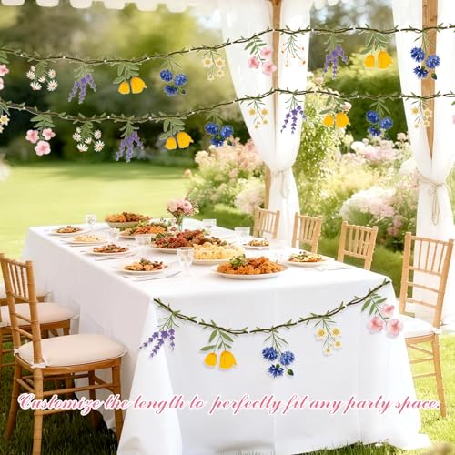 JIAYIQI Wildflower Garland, 2PCS 7.9FT Floral Banner for Garden Party Decor by JIAYIQI - Used condition - Image 8