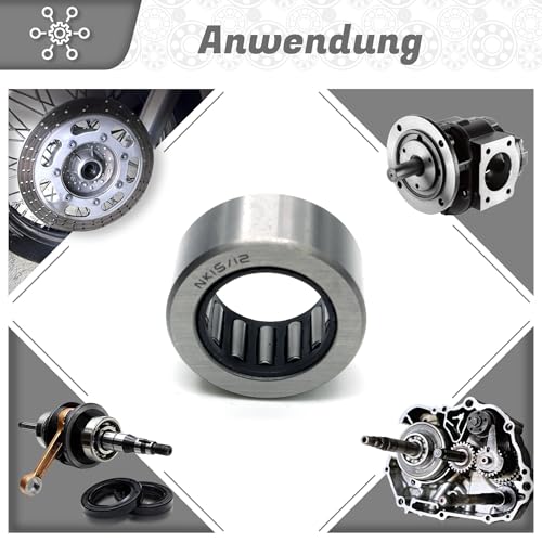 Parts and Parts Nadelhülse NK152512 15x25x12mm, Hochpräzise, hochbelastbar, reibungsarm, langlebiges Nadellager für Automobile, Maschinen und mechanische Geräte