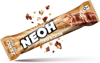NEOH Zero Added Sugar Crisp and Cream – Milch-Haselnuss-Creme mit Kakaoüberzug | Vegetarisch & Low Carb | 3g Nettokohlenhydrate pro | Die gesunde Alternative (3x22g Crisp n Cream)