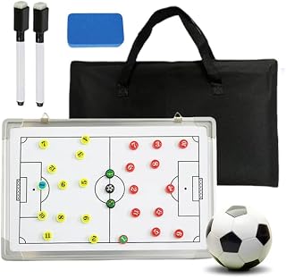 Magnetic tactical folder, 17 inch magnetic tactical card with marker, football tactics board for tactics and game adjustments, trainers and storage bag