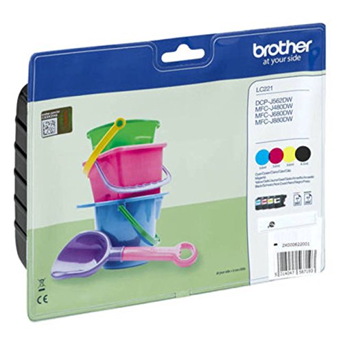Brother Lc221valbp – Lc221valbp Value Pack d'encre (BK C M Y)
