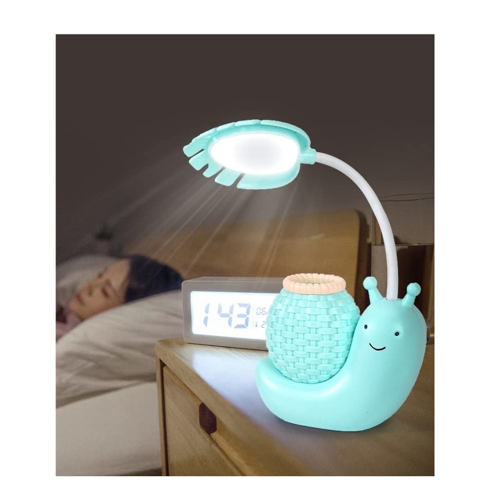 Lampe de table chambre coucher LED escargot bureau avec porte-crayon - 2