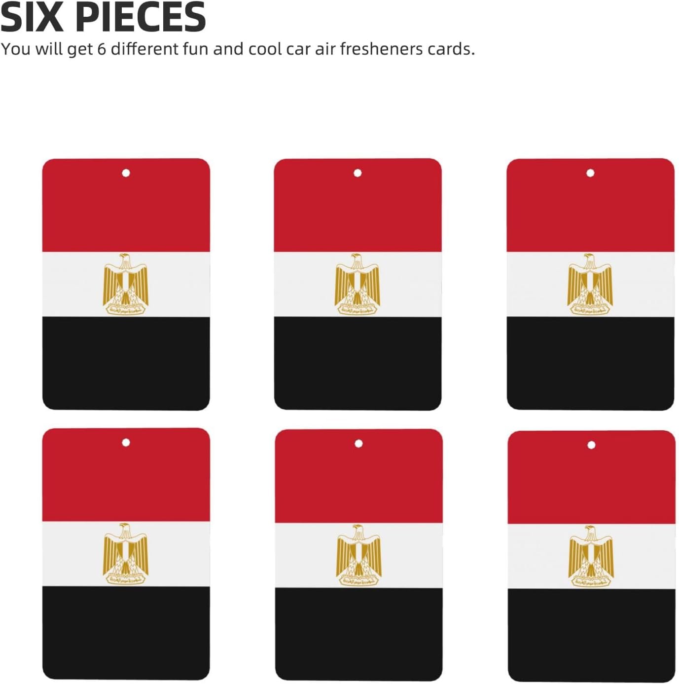 Egyptian Flag Car Air Fresheners Cards - 6 Pieces,Cardstock Scented Decor For Cars,Bedrooms, Closets image 2