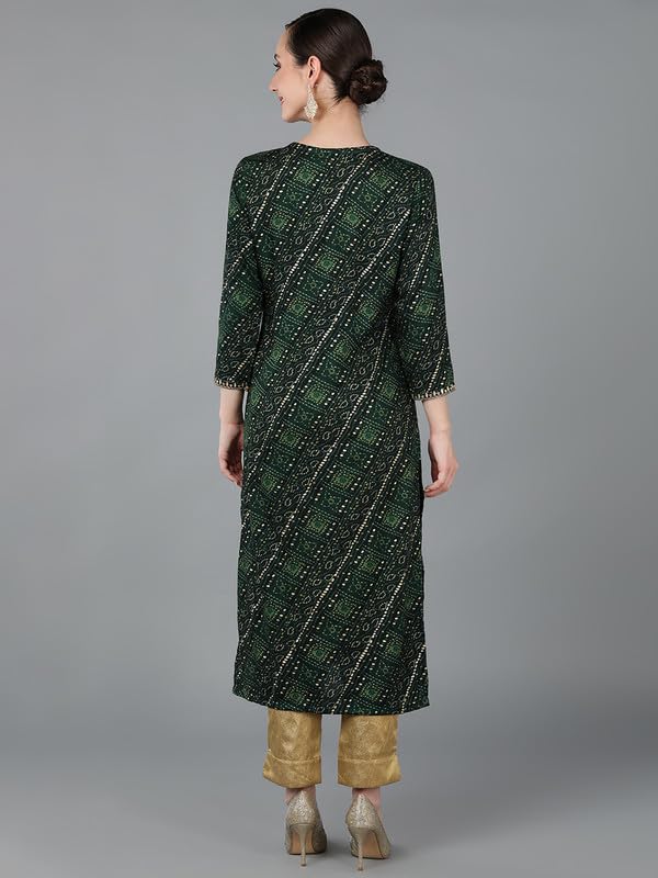 Image of Vaamsi Women's Viscose Rayon Geometric Printed Kurta