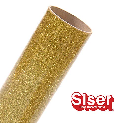 Siser Glitter HTV 11.8"x5ft Roll - Iron on Heat Transfer Vinyl (Gold) by Siser - Used condition - Image 2