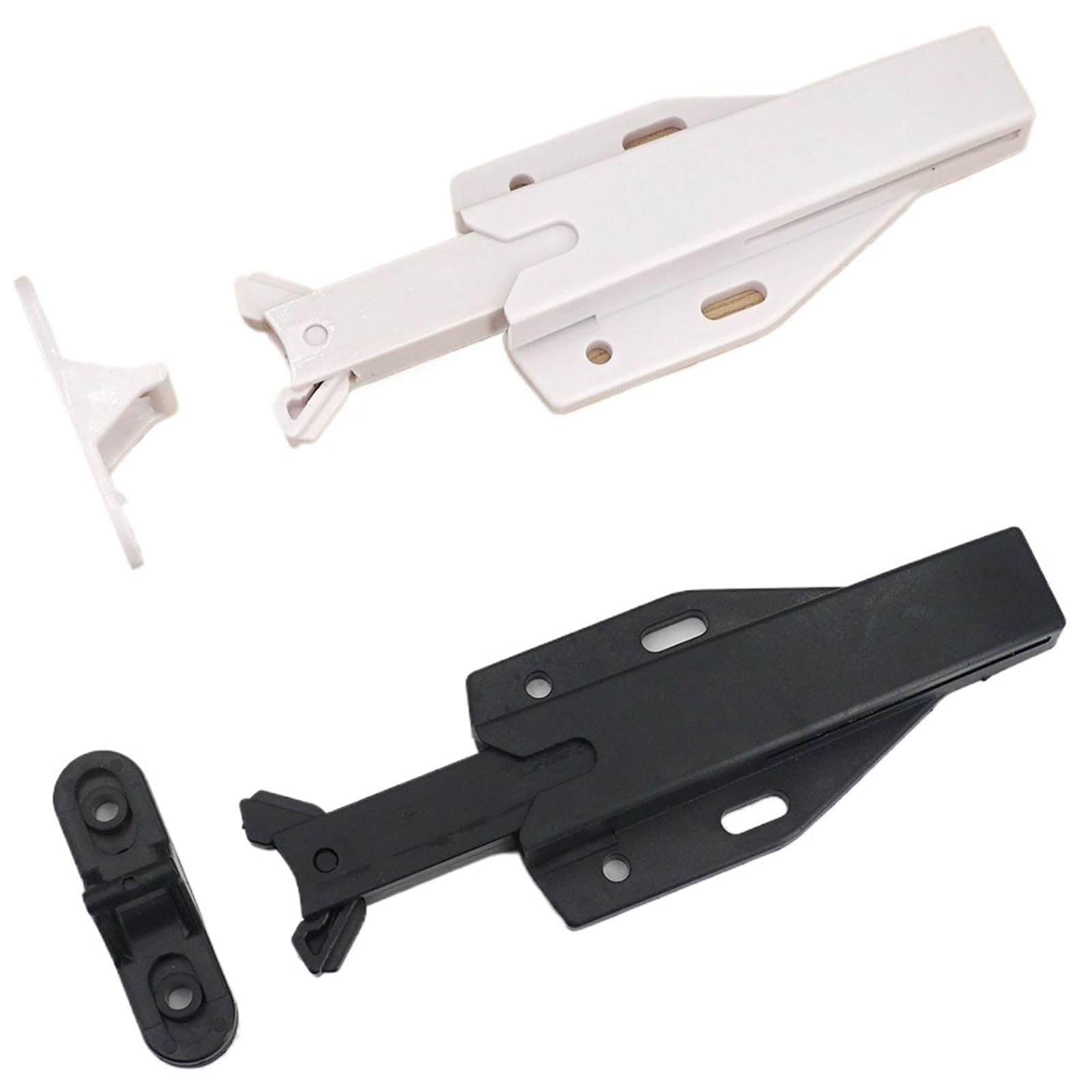 Sxolcoufoh 2 Sets White Non-Magnetic Touch Latch Catch Cabinet Door Push To Open Wardrobe Accessory 1/2/4Pcs(2 Sets White)