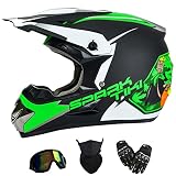 Unisex Motocross Helmet for Kids and Youth,Outdoor Dirt Bike Helmets,Off-Road Helmet with Gloves Gog