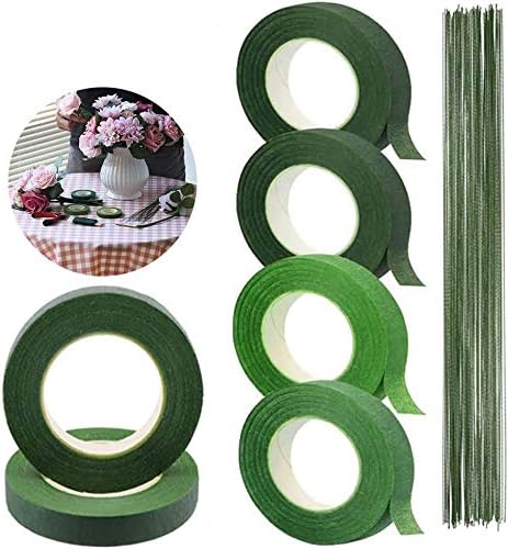 Amazon Petiwa フローラテープ 造花テープ Diy 花芸飾りセット 6個セット 浅い緑2個 深い緑4個 地巻ワイヤー 緑 55本 フローラテープ オンライン通販