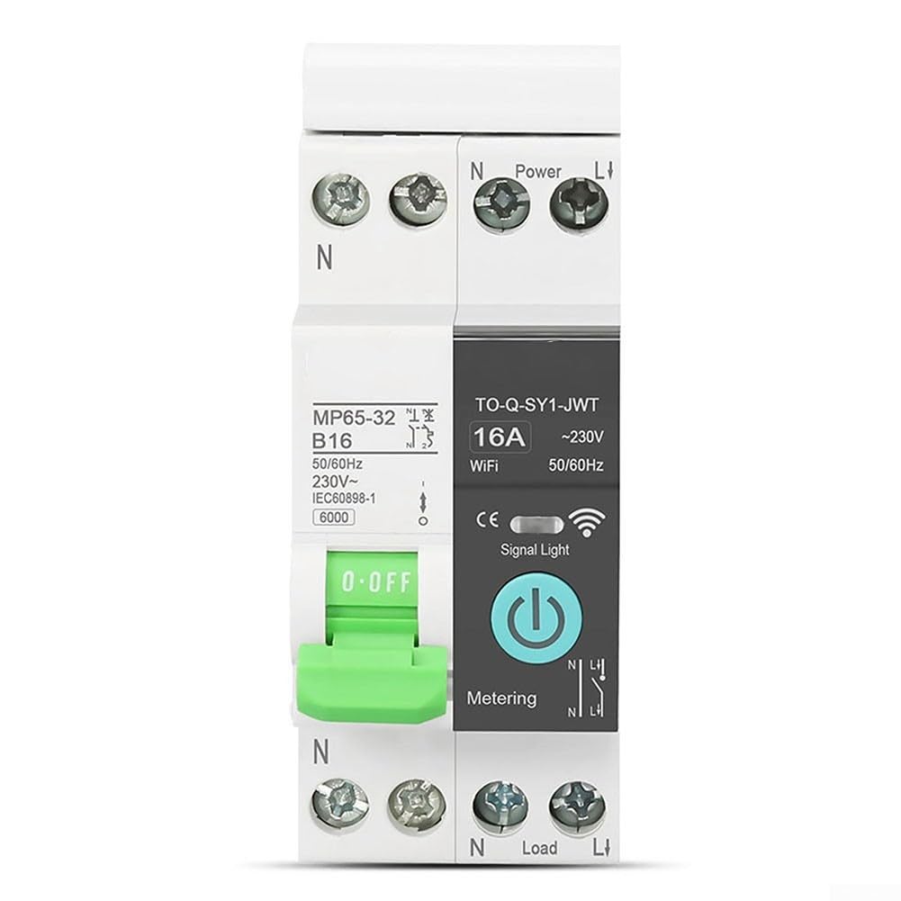 Smart MCB 16A avec compteur de courant rail DIN pour tuya Smart MCB