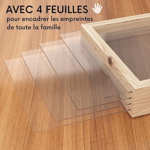 HuBorns - Cadre Empreinte Main Famille et Empreinte Main Pied Bébé – vue 6