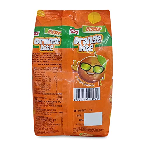 Parle Bigger Orange Bite, 195Gram Pouch
