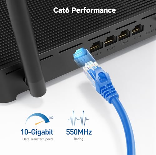 Image of Cable Matters 10Gbps Snagless Cat 6 Ethernet Cable - 6ft, Cat 6 Cable, Cat6 Cord, Ethernet Cord, Blue