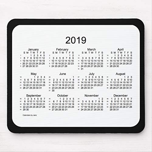 Preisvergleich Produktbild 52 Kalender Schwarzweiss-Mousepad der Wochen-2019 Mousepad