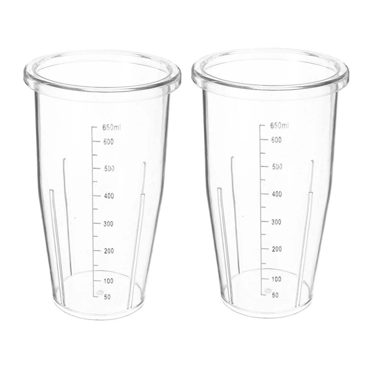 Set 2 Pezzi Tazze Miscelatrici in PC da 650ml con Graduazione, Accessori Versatili per Frullatori, per Smoothies e Uso Quotidiano
