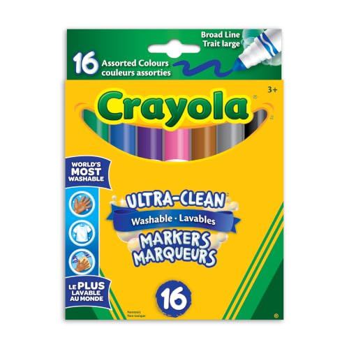 Crayola Ultra-Clean Washable Broad Line Markers (2 Boxes), Bulk Classroom Markers for Kids, 16 Colours, Teacher Must Haves Wishlist, Bulk School Supplies view 3